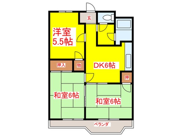 石坂 スカイハイツの物件間取画像